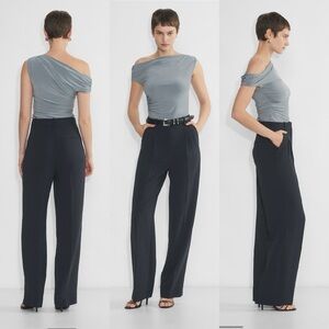 NWT Aritzia The Effortless Pant™ Super Hi-rise Dark Night Navy Size 6 Crepette